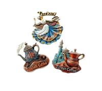 3 Pcs Turkey Landmarks Fridge Magnets, Turkish Dance Coffee Castle Magnetic Resin Stickers, Turkey Travel Souvenirs