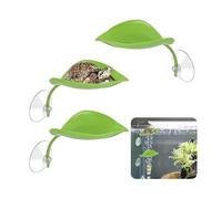 3 Pcs Turtle Basking Platform, Leaf Shape Reptile Basking Platform, Plastic Leaf Decorations with Suction Cups, Tree Frog Turtle Tank Accessories, for Turtles, Fighting Fish, African Dwarf Frog