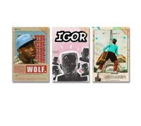 3 PCS Tyler Poster The Creator Music Album Canvas Art Poster Poster Wall Art Canvas Posters Room Decorative Aesthetic Poster Print Decor Posters 08x12inch(20x30cm)-3pcs Style