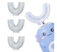 3 Pcs U-Shaped Toothbrush Replacement Heads,Toothbrush Silicone Bristles for 360-Degree Cleaning,360° Whole Mouth Manual Training Tooth Brush,Soft and Hygienic Oral Care for 2-6 Baby