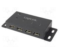 3 pcs : UA0141A - Hub USB, DC,USB A socket x4, USB 2.0, mounted on desktop,PnP