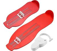 3 Pcs UK/EU Foot Measure Device,Red Professional Foot Sizer Tool Child/Adult 18-47 Shoe Gauge Kit with Tape Measure (Red)