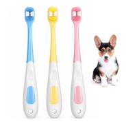 3 PCS Ultra Soft Puppy Toothbrush, Small Dog Toothbrush Mini Brush Head Cat & Pet Toothbrushes, Gentle Cat Tooth Brush Deep Teeth Cleaning, Dog Tooth Brushing Kit for Kitten and Tiny to Medium Pet
