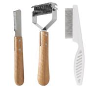 3 Pcs Undercoat Rake Dog Set, Dog Brush, Stripping Tool for Dog, Dematting Comb for Dogs Hand Stripping Tools for Dogs, Professional Grooming Set for Coarse Coated Breeds