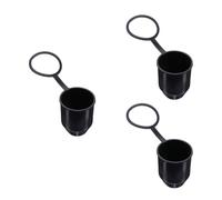 3 Pcs Universal 50mm Tow Ball Cover with Locking Ring Black Plastic