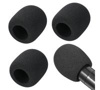 3 Pcs Universal Microphone Cover Foam, Microphone Noise Filter Windscreen for Handheld-Mic, Condenser-Mic (Black)