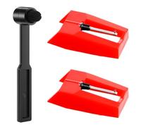 3 PCS Universal Record Player Needle with Cleaning Brush, Record Player Needles Replacement, Turntable Replacement Needles, Compatible with Crosley, Victrola ION Vinyl Players Phonograph