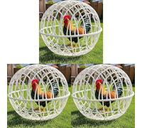 3 PCS Upgraded Chicken Coop Circular PVC Cage, Movable Plastic Mesh Chicke Coops, Poultry Enclosure Round Removable Safety Cage, Prevents Dog Bites Horse Trampling for Chicks Rabbits Birds 30cm