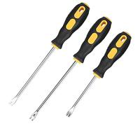 3 Pcs Upholstery Staple Remover and Tack Lifter Tool Set, Heavy Duty Nail Puller Remover, Nail Staple Rivet Tack Puller Screwdriver Remover Lifter Puller Tools for Home Office - Rubber Handles