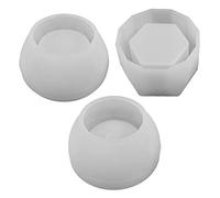 3 Pcs UV Crystal Epoxy Molds Handmade Round Bowl Hexagon Cup Dishes Resin Mold Fruit Tray Plate Jewelry Box Casting Mold Knitting Hook