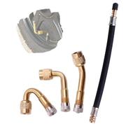 3 Pcs Valve Extension 45 90 135 Degree 10mm with Caps and 210mm Flexible Rubber Tyre Valve Extensions, Car Valve Adapter Set, Bicycle Valves Adapter, Angle Valve for Car Motorcycle Bicycle