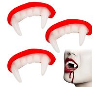 3 PCS Vampire Teeth Fake Fangs Vampire Costume Accessories for Cosplay Party Props Carnival Halloween Party Fangs