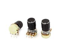 3 Pcs Variable Resistors B10K 10K Ohm 13mm Rotating Shaft Single Linear Potentiometers Potentiometer Pot AMNzOgOdL