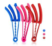 3 Pcs Venetian Blind Cleaner Tool, Red Blue Pink Reusable Blind Cleaner Tool with Washable Microfibre Sleeves, Blind Duster for Window Blinds, Air Conditioner and Car AC Vent