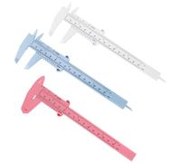 3 Pcs Vernier Caliper 6 Inch150 mm Mini Plastic Caliper Double Scale Ruler Measuring Tool Plastic Sliding Measuring Device for Jewelry Carpentry Office White and Blue and Pink