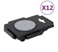 (3 pcs) vidaXL Moving Dollies Trolleys with 8 Wheels 8 pcs 150 Kg Black Polypropylene