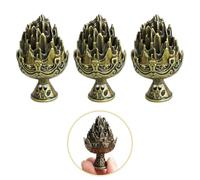 3 Pcs Vintage Brass Incense Burner, Mini Metal Incense Cone Holder for Sticks, Spa Yoga Gift Home Decoration