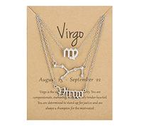 3 Pcs Vintage Twelve Constellation Necklace for Women Friendship Necklaces Paper Card Necklaces Clavicle Necklaces Gift