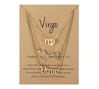 3 Pcs Vintage Twelve Constellation Necklace for Women Friendship Necklaces Paper Card Necklaces Clavicle Necklaces Gift