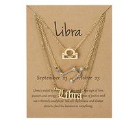 3 Pcs Vintage Twelve Constellation Necklace for Women Friendship Necklaces Paper Card Necklaces Clavicle Necklaces Gift