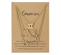 3 Pcs Vintage Twelve Constellation Necklace for Women Friendship Necklaces Paper Card Necklaces Clavicle Necklaces Gift