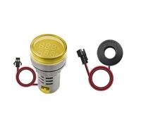 3 pcs Volt Amp Meter AC 60-500V 100A Digital LED Display Voltage Current Monitor for Industrial Testing, Green/Red/Yellow