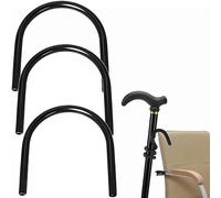 3 pcs Walking Stick Holder, 360° Rotatable Disability Aids Walking Stick Accessories Capable of Bending Preventing Crutches from Falling to The Ground Accommodating Most Canes and Crutches (3)