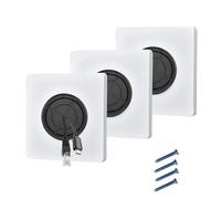 3 Pcs Wall Cable Entry Cover Plate, White Cable Brush Plate, Wall Mounted Brush Faceplate, for Covering Outlets, Receptacles and Tidying Cords Wires Access