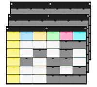 3 Pcs Wall Hanging Index Card Organizer 36 Pocket 2'' x 3.5'' Business Note Holder Transparent Hanging Pocket Chart for Social Security Cards, Credit Cards, IDs & More Office Home Card Storage