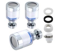 3 Pcs Water Faucet Filters, 360 Degree Rotating Sink Tap Water Filters Hard Water Purifier with Universal Adapter for Home Kitchen Bathroom Shower