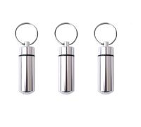 3 PCS Waterproof Aluminum Pill Box, Pocket Pill Case, Silver Pill Holder, Water Resistant Pill Holder, Pill Container for Outdoor, Travel, Camping