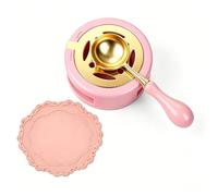 3 PCS Wax Seal Stamp Kit with Warmer, Pink Sealing Wax Beads Set