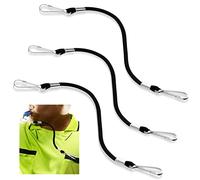 3 Pcs Whistle Lanyard Double Clip Lightweight and Sturdy Nylon Lanyard with Clip Metal for Coach Wrestling Referee School Football Basketball Team Class Competition Training, Black
