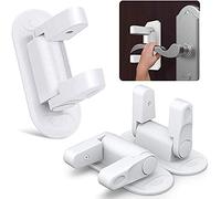 3 PCS White Door Lever Lock | SACONELL Child Safety Handles Locks, Self-Adhesive Baby Proofing Cabinet, Cupboard, Window, Drawer and Dresser Closet Knob Locks Latches