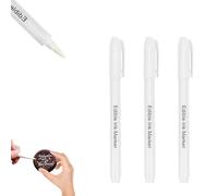 3 pcs White Edible Markers, Double Tips White Food Coloring Pens with Fine & Thick Tip, Fondant Decorating Pen Safe Food Drawing Tool for Creative Family Bonding, Professional Cake Design (white, 01)