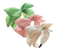 3 Pcs Wide Knotted Bow Headbands Big Bows Head Bands Large Cute Bow Hairband Non Slip Hair Bands Stylish Hair Accessories