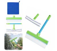3 PCS Window Cleaning Kit - Window Squeegee With Silicone Blade, Microfiber Scrubber, Windows Squeegee Glass Cleaner Tool, Glass Cleaning Tools, Shower Squeegees for Bathrooms, Windows, Mirrors