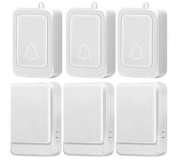3 Pcs Wireless Doorbells for Home, Battery Operated, Emergency Call System for Seniors and Users, Extra Loud Bell, 7 Color Flash Alerts, Easy Wireless Setup, Portable Alert Button