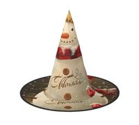 3 PCS Witch Hat for Halloween Party Masquerade Cosplay Costume Accessory | Christmas Snowman Printed Wizard Hats For Women Kids Teens Party Cosplay Dress Up Decor