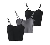3 Pcs Women's Sports Vest Bustier Women's Vest Underwire Sleep Nursing Sports Bralette Breathable & Comfortable Vest for Women Girls