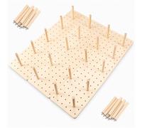 3 Pcs Wood Pegboard Drawer Organiser with 32 Pegs, Adjustable Peg System | Kitchen Drawer Divider, Rectangle Flexible Wooden Modular, Easy Assembly, for Dishes, Plate, Pot, Cookware, Utensil, 53x15 cm