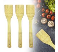 3 Pcs Wooden Spatula, Wooden Flat Spatula for Cooking, Wooden Scraper Grill Spatula, Non Stick Spatula Wood for Kitchen, Long Handle Wood Spatula for Pan, Cooking, Kitchen Utensil