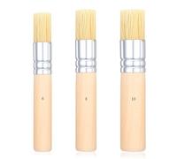 3 Pcs Wooden Stencil Brushes for Crafts - Natural Bristle Stencil Brush - 3 Size Stenciling Brushes for Acrylic Oil Watercolor, DIY Art Crafts, Card Making, Wall Stenciling