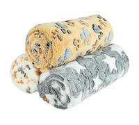 3 Pcs XL Pet Soft Dog Blankets Washable, Puppy Blankets, 107x75cm, Paw Bone Print Pet Throw, Warm Sleep Mat, Pets Cover Blanket, Fluffy Fleece Blanket, Fleece Blanket for Small Medium Large Dog Cat