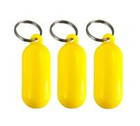 3 Pcs Yellow Floating Keychain Pills-Shape Float Key Rings for Boat Sailings Kayak Surfing Water Sports Floating Key Chain Sports Fan Key Chains Car Keychains Car Accessories, Sports Fan Key Chains