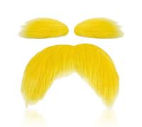 3 Pcs Yellow Moustache and Eyebrows,Novelty Stick on Mustaches,Fake Fake Mustache Eyebrows Party Cosplay,Costume Accessories for Men Women Kids Fancy Costumes Party Dress Up.(Yellow)