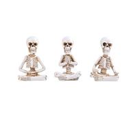 3 Pcs ZONADAH Halloween Skeletons Halloween Skull Statue Yoga Skeleton Statues Horror Resin Sculpture Crafts Modeling Decoration Ornaments for Home Office Desktop