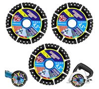 3 PcsDiamond Multi-Purpose Saw Blades,4.5" Angle Grinder Discs for Concrete,Diamond Tile Cutting Disc for Angle Grinder Tool,Dry/Wet Segmented Diamond Saw Blades Cutting Wheel for Marble Tile Steel