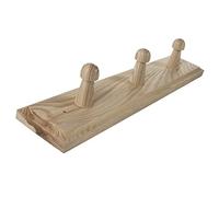 Woodeedoo 3 Peg Wooden Coat Hook Wall Mounted Natural Pine Rack Rail For Wall Door Unpainted Storage Hanger 28 X 6 X 5.5 Cm