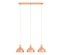 3 Pendant Light with Copper Finish, Contemporary Ceiling Lighting Fixture For Kitchen Island Or Dining Area Premier Housewares Gold One Size